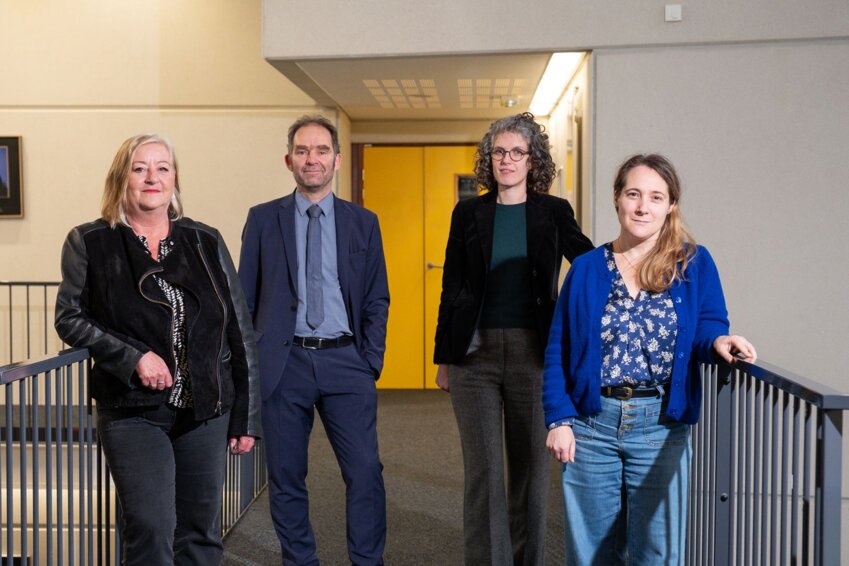 L'équipe dirigeante de l'Urssaf Picardie : Valérie Hadet, Christophe Finsterlé, Gwénaëlle Laurendin et Agnès Fornier de Violet. © Cyrille Struy