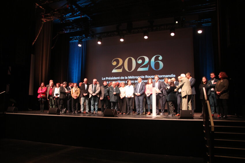 Les élus métropolitains ont présenté leurs vœux le 9 janvier à Rouen. © Aletheia Press / B.Delabre
