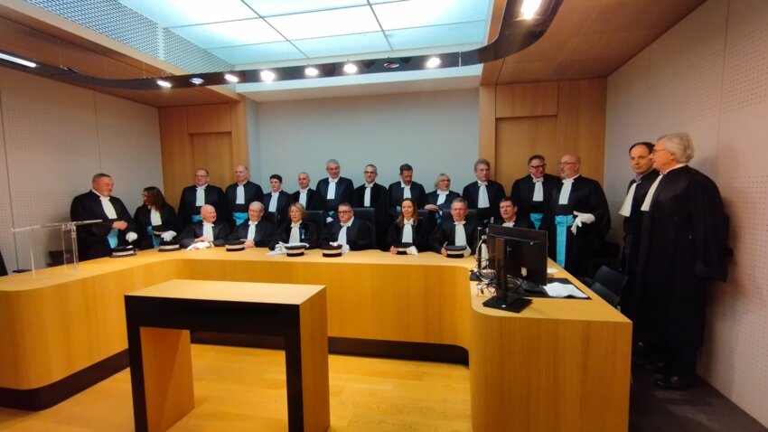 Le tribunal de commerce de Compiègne, à l'issue de l'audience solennelle du 23 janvier. © Aletheia Press / B.Delabre