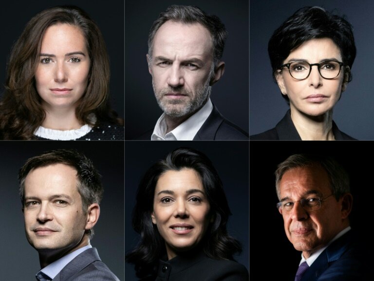 Montage photo des six candidats aux municipales à Paris réalisé le 8 janvier 2026 © JOEL SAGET