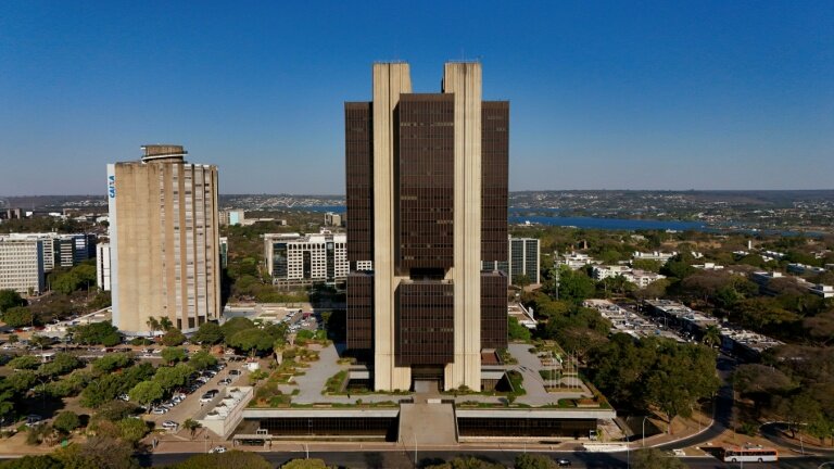 La Banque centrale du Brésil, à Brasília, le 21 août 2025, qui a ordonné la liquidation de cette petite banque privée en novembre, invoquant une "grave crise de liquidités" et des violations de la réglementation financière. © Evaristo Sa