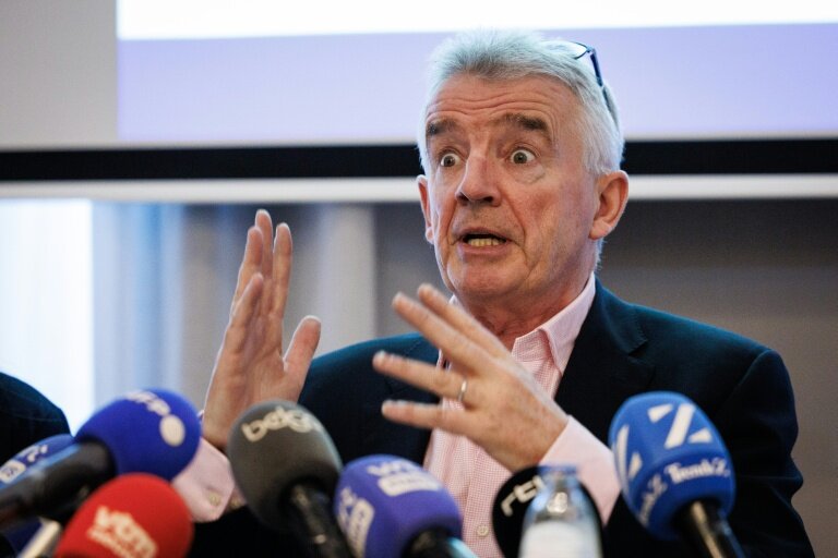 Le patron de Ryanair Michael O'Leary le 14 janvier 2026 à Bruxelles, en Belgique © Simon Wohlfahrt