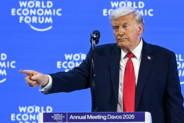 All eyes were on Davos this week as Trump barrelled into town with a geopolitical storm hanging over the ski resort © Fabrice COFFRINI
