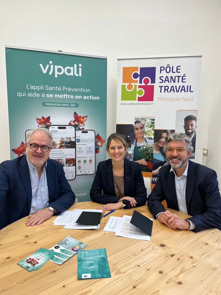 La signature entre Vipali et le Pôle Santé Travail Métropole Nord a eu lieu en décembre 2025.©Vipali