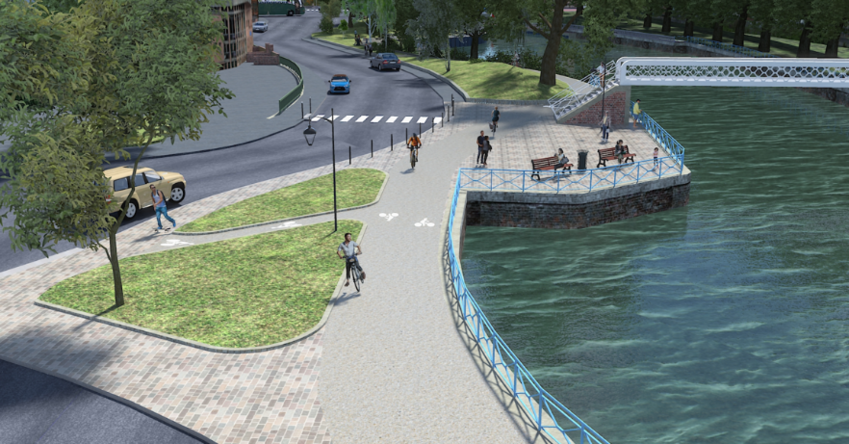 Vue d'architecte des bords de Scarpe. ©Ville de Douai