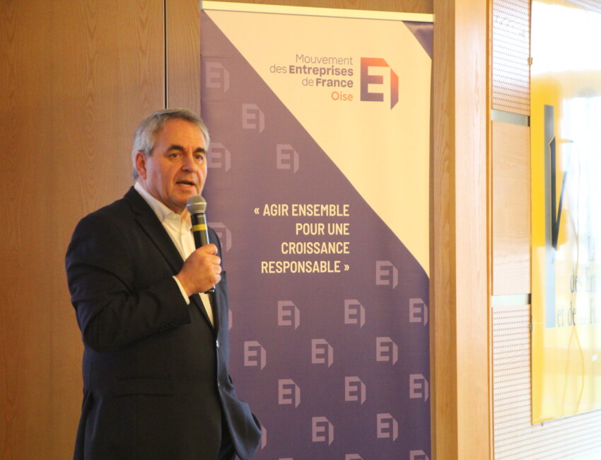 Philippe Morin présentait pour la première fois ses vœux en tant que président du Medef de l'Oise. © Aletheia Press / B.Delabre