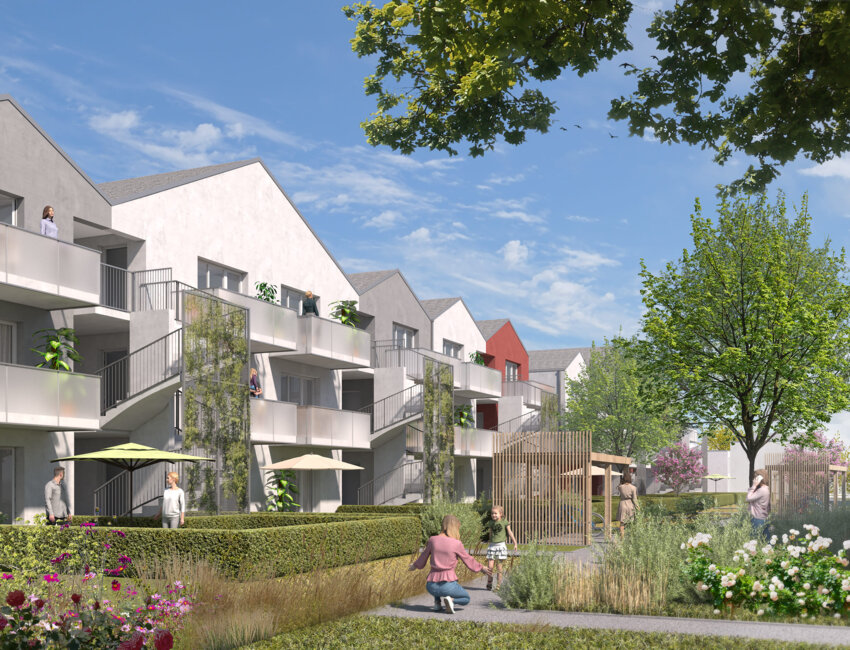 Pose de la première pierre avec les partenaires de Pas-de-Calais Habitat. © Pas-de-Calais Habitat.