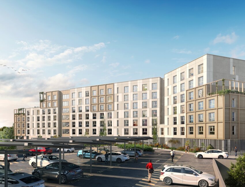 Visuel d'architecte de la future résidence. © Capétudes X Aventim