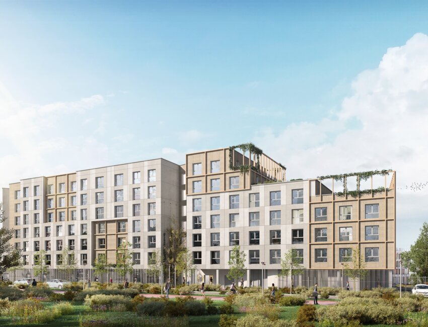 Visuel d'architecte de la future résidence. © Capétudes X Aventim