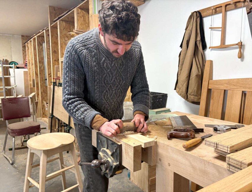 Tristan Michel dans son atelier à Saint-Quentin. (c) Marie-Line Waroude