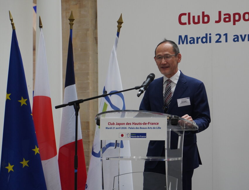 Hideo Suzuki, ambassadeur du Japon en France, a rappelé le rôle clé des entreprises dans la performance économique et la coopération entre les deux pays. © Aletheia Press / L. Péron Vranesic
