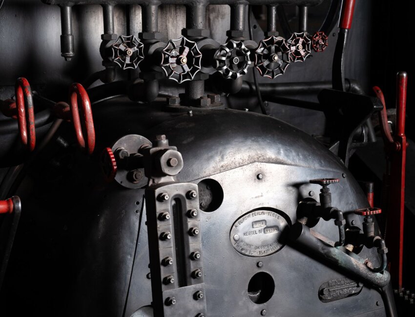 La machinerie des locomotives à vapeur. © Cyrille Struy