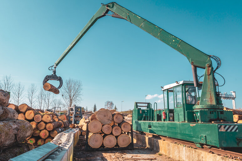 © Johann Marin-Thiery. L’entreprise a investi dans un chariot de tronçonnage, pour faciliter la découpe des grumes.