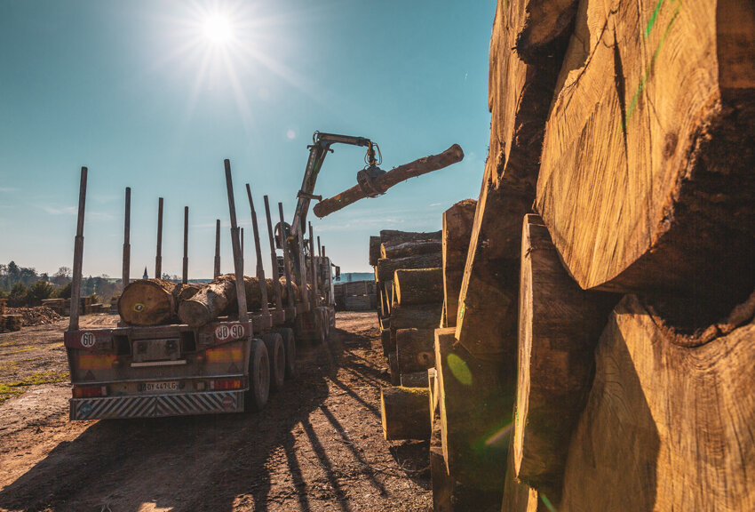 © Johann Marin-Thiery. 1 000 m3 de bois sont stockés uniquement pour les produits œnologiques.