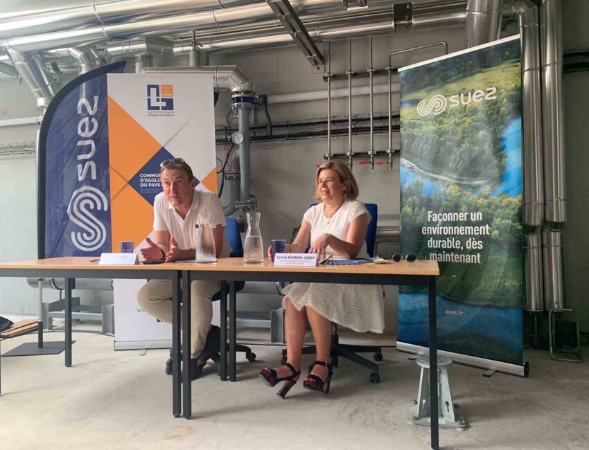 Eric Delhaye, président du Pays de Laon et Sylvie Barbon-Leroy, directrice régionale Suez Eau France Hauts-de-France. (c) Suez