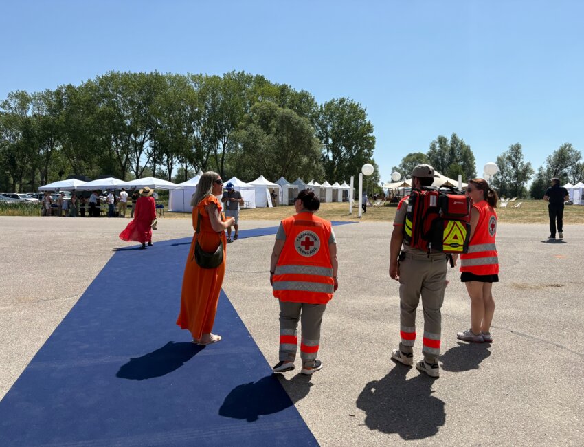 © Alexandra Marquet- Les secouristes étaient présents sur le site de Madine, en pleine canicule.