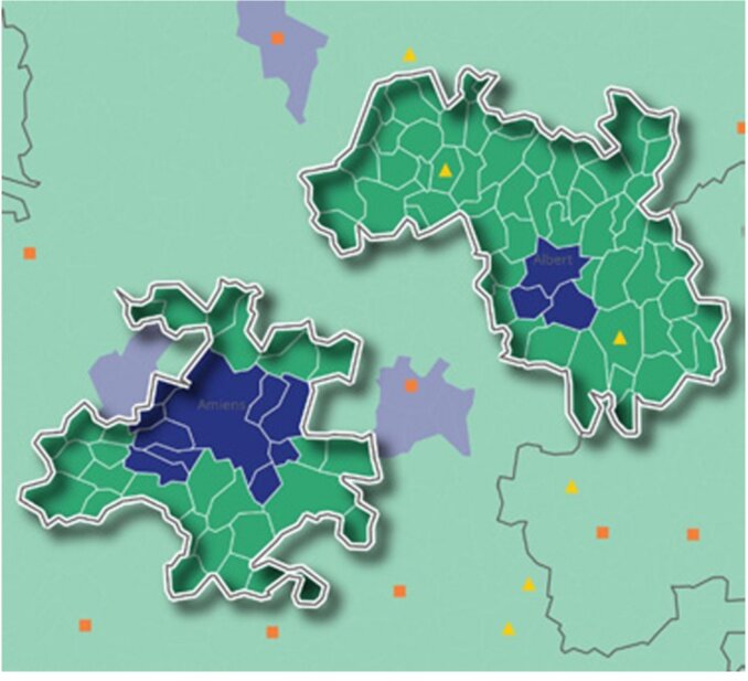 Le Territoire d'industrie Albert-Amiens. © Cartographie ANCT
