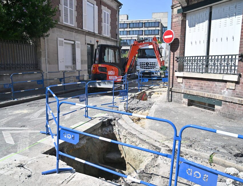 La rénovation des réseau rue de Bouvines. © Ville de Compiègne et son Agglomération
