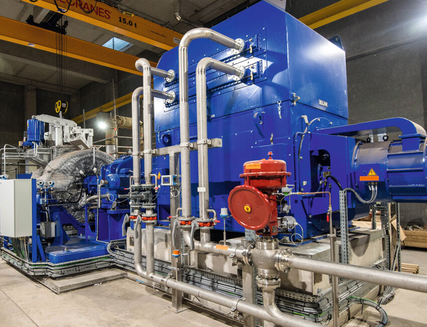 © EGGER. Turbine électrique de la centrale de cogénération biomasse.
