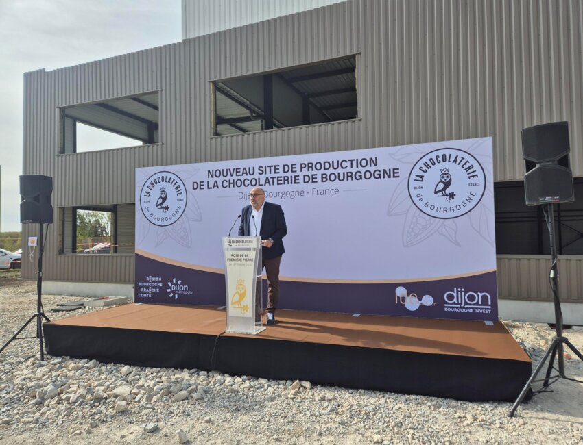 Discours de René Loquet, PDG de la Chocolaterie de Bourgogne. ©Amandine IBLED