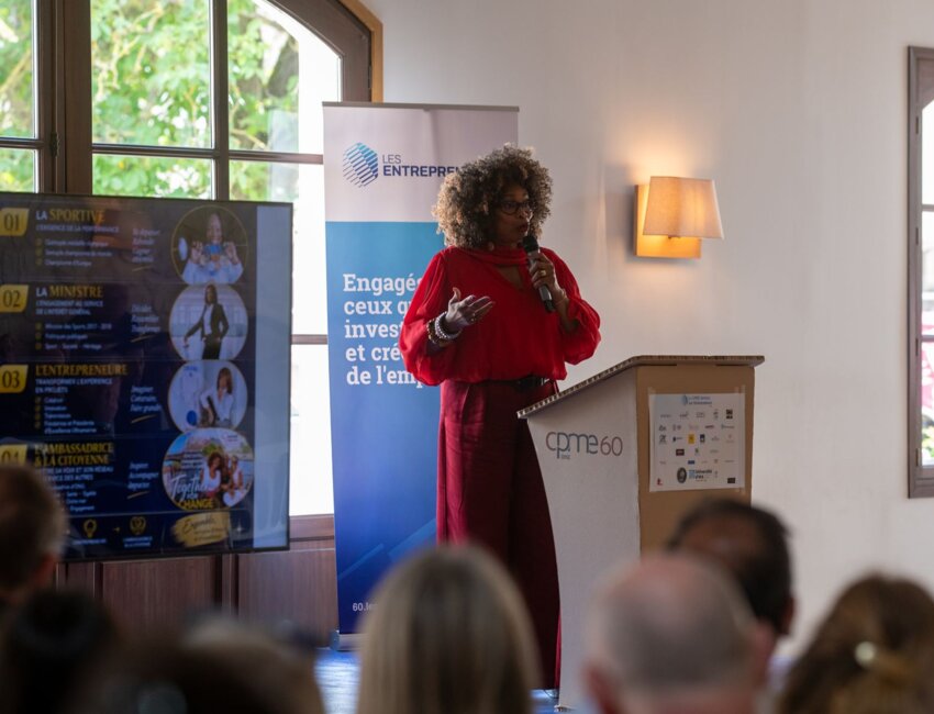 Laura Flessel a partagé son expérience. © Thomas Wibaux – Entrepreneurs de l'Oise