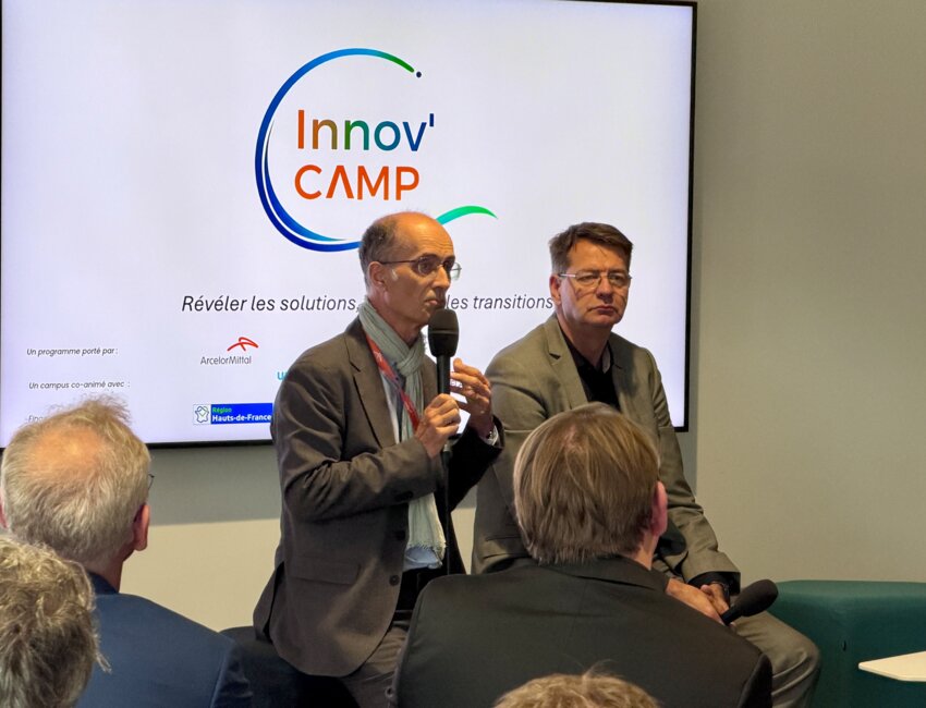 Bruno Ribo CEO d'ArcelorMittal France et Patrice Vergriete, président de la CUD