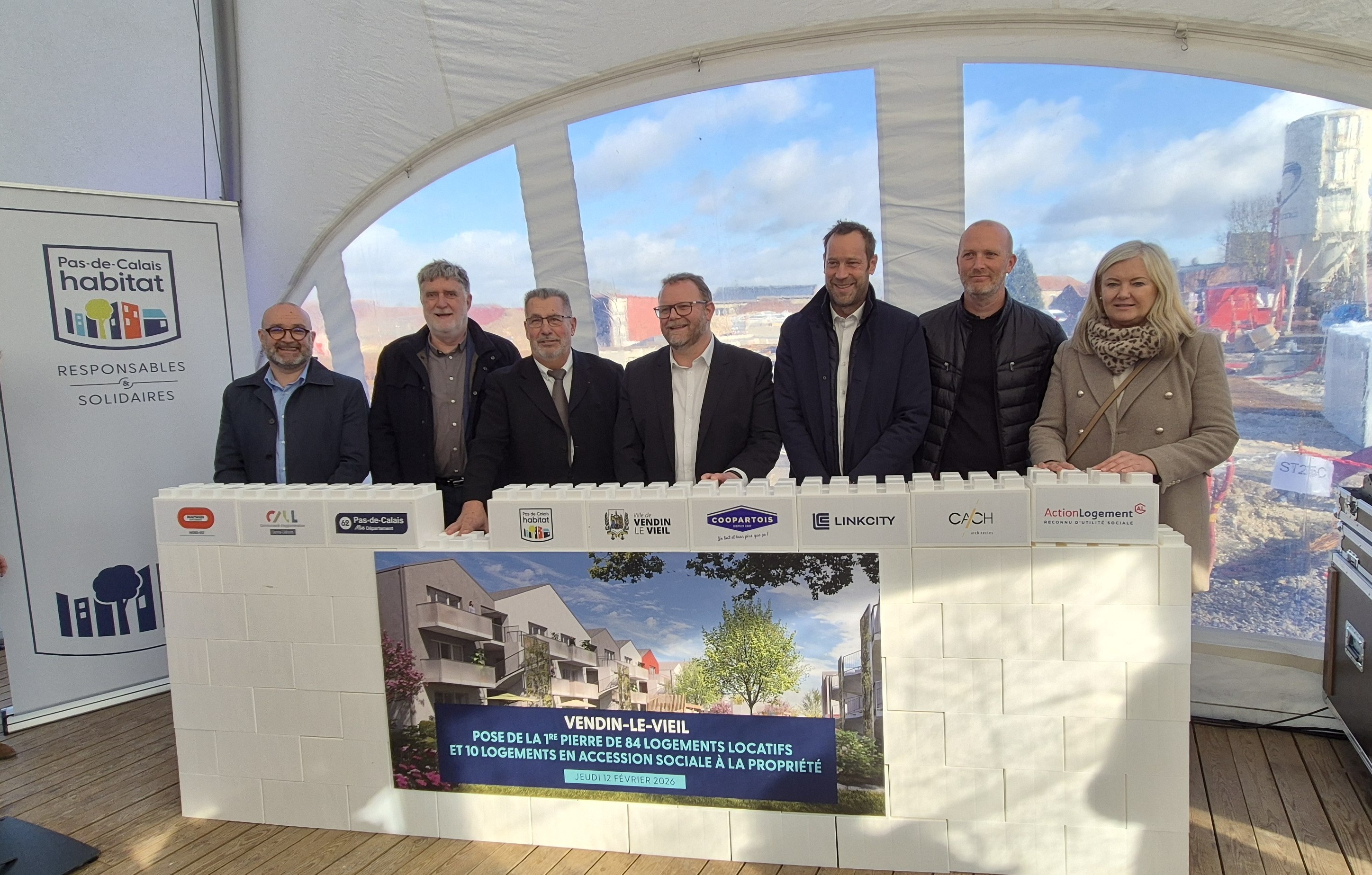 Vendin-le-Vieil : première pierre posée pour 84 logements sociaux
