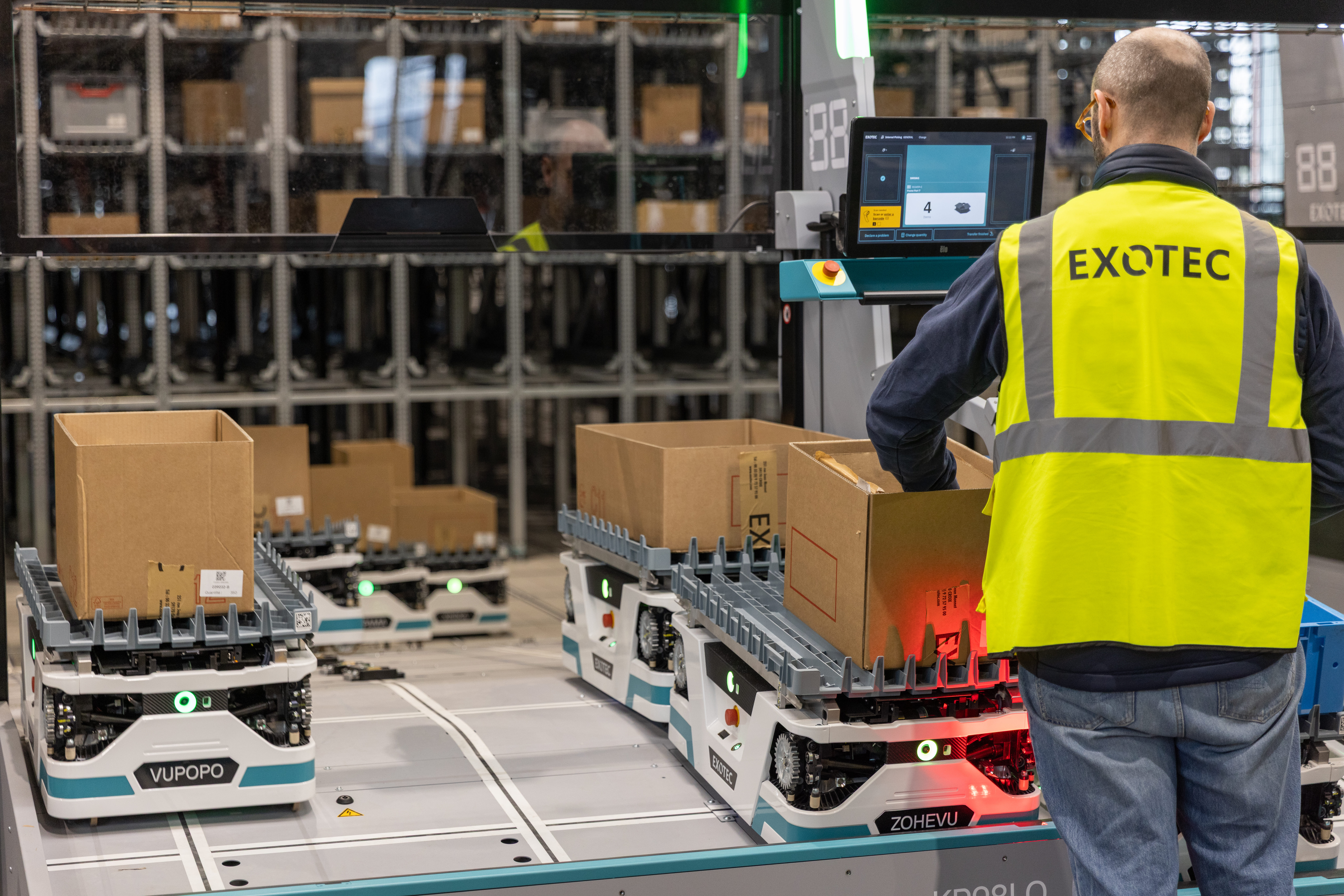 Exotec équipe un entrepôt de 70 600 m2 aux États-Unis