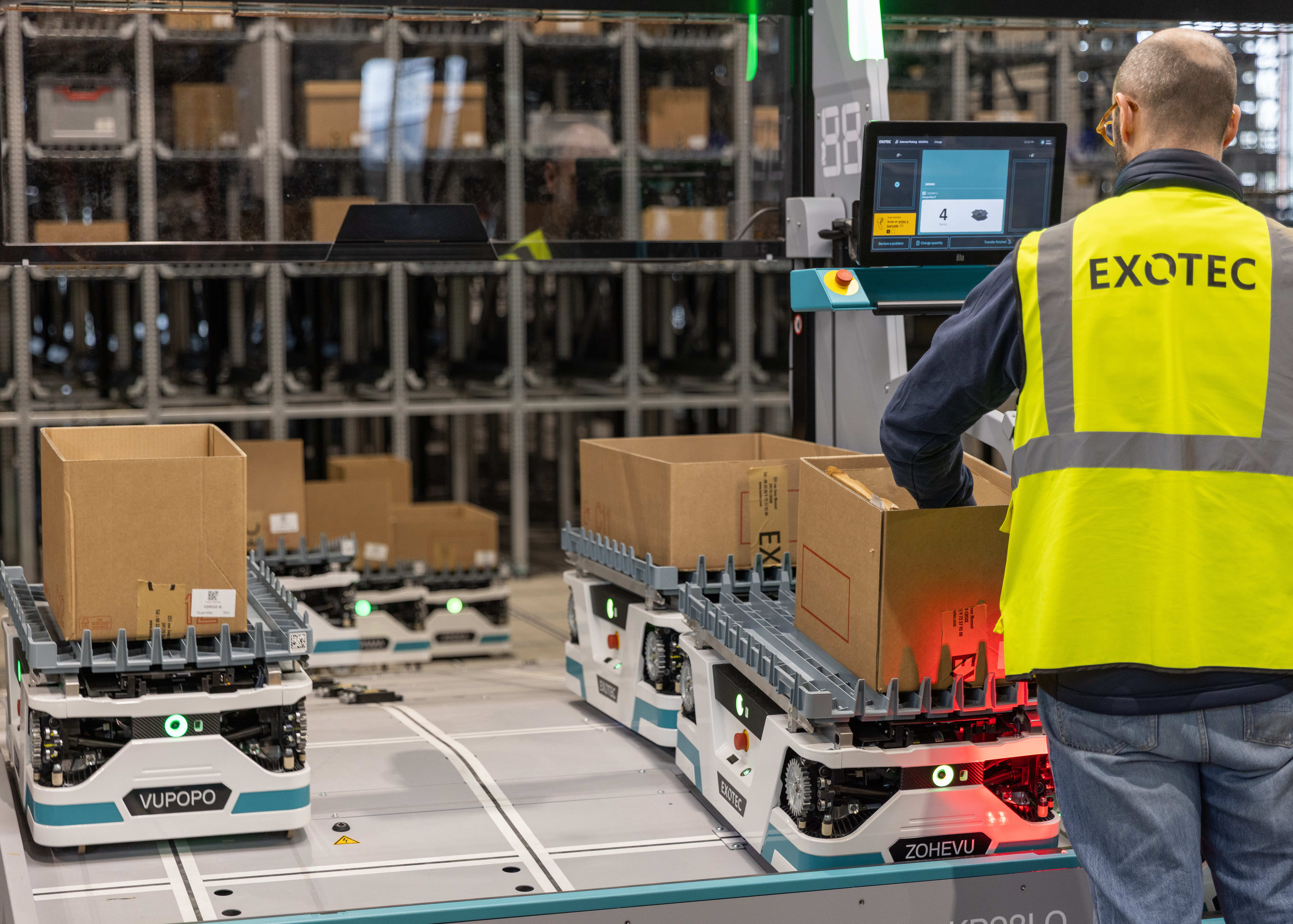 Robotiques : Exotec équipe un entrepôt de 70 600 m2 aux États-Unis