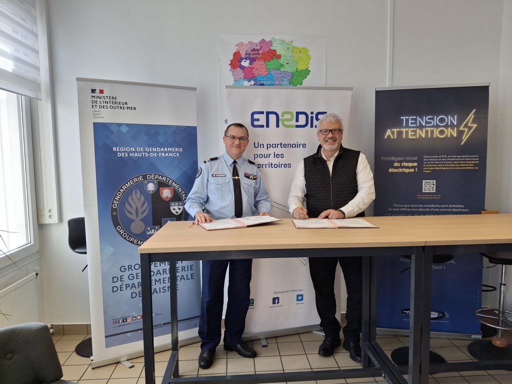 Aisne : Une convention entre Enedis et la gendarmerie pour mieux prévenir les risques