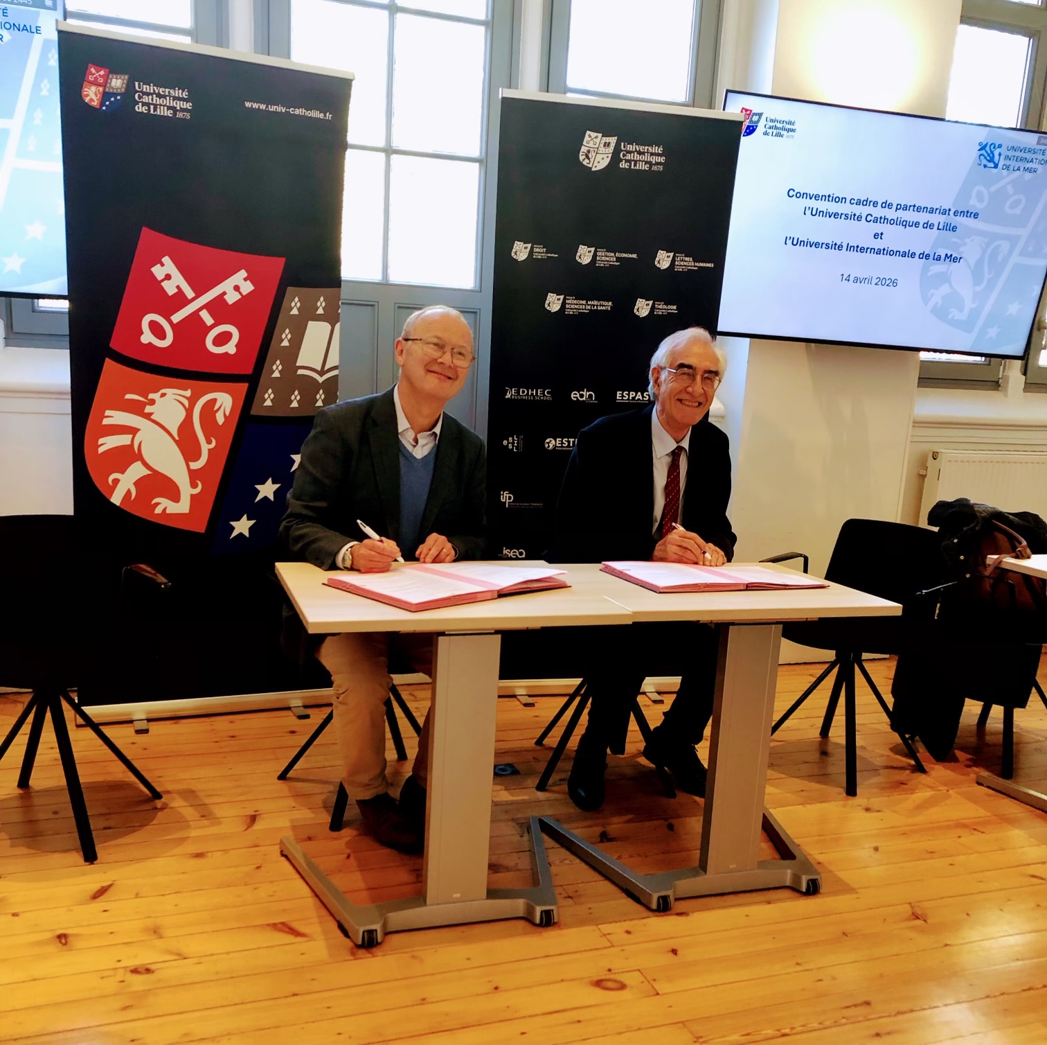 L'université Catholique de Lille et l’Université Internationale de la Mer signent un partenariat sur l'économie bleue