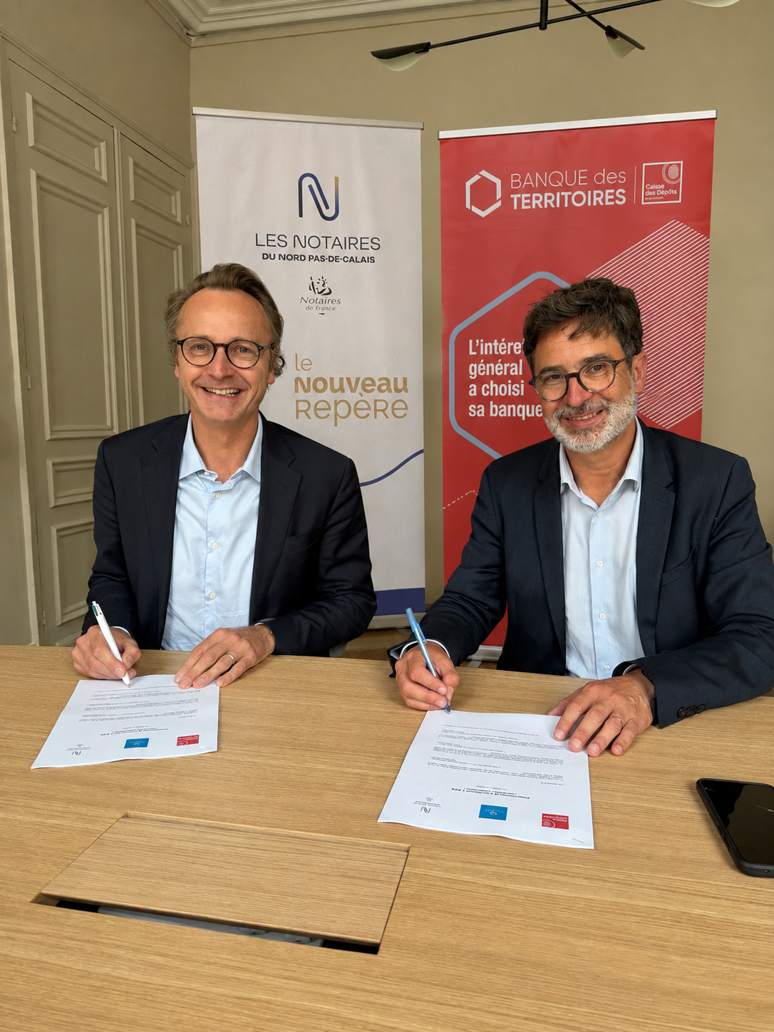 La Chambre des notaires du Nord-Pas-de-Calais et la Banque des Territoires Hauts-de-France renouvellent leur partenariat