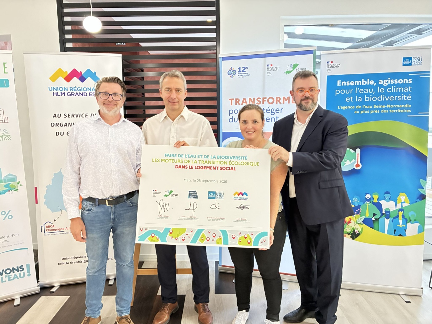 Grand Est :  l'Agence de l'Eau Rhin-Meuse et le secteur HLM s’allient pour l’adaptation climatique