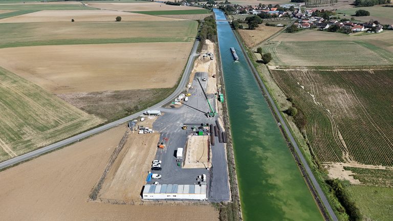 Canal Seine-Nord Europe : Les travaux du quai travaux de Catigny sont lancés
