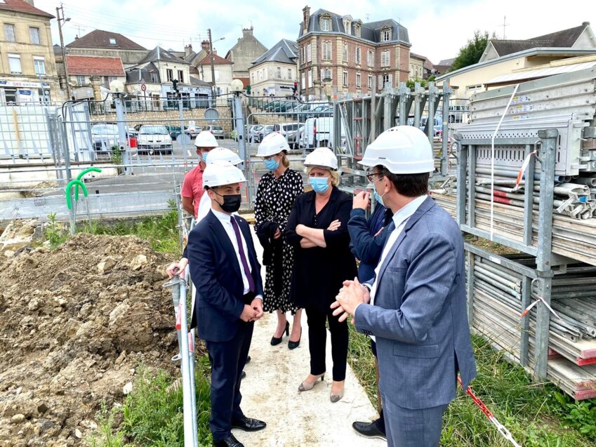 Nadège Lefebvre présidente du Conseil départemental de l'Oise,en visite sur le chantier.(c)Oise