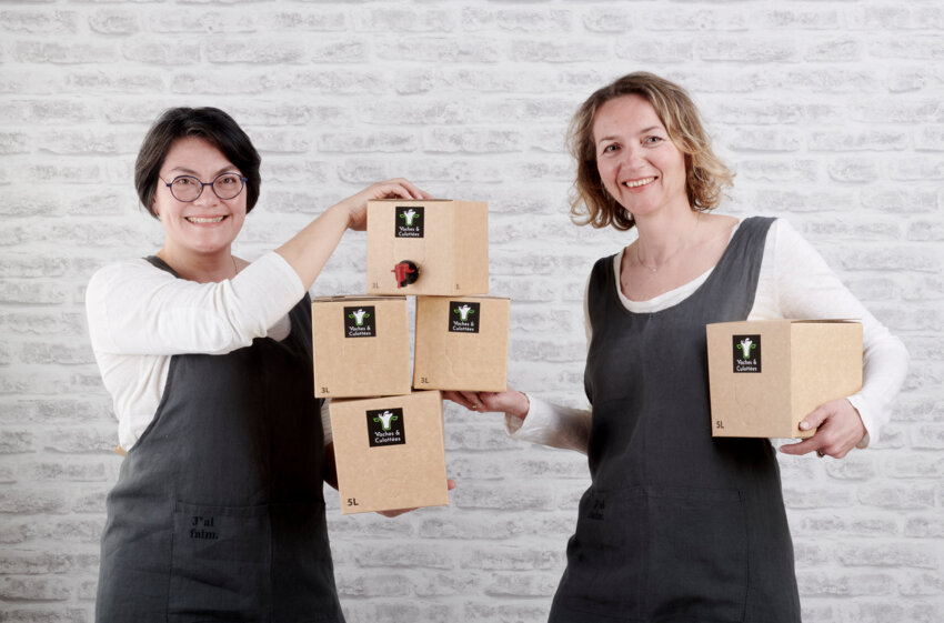 Dominique Archambaud et Stéphanie Fleckinger, co-fondatrices de Vaches et Culottées, veulent ramener du goût dans les produits laitiers avec un produit plus naturel. (© Vaches et culottées)