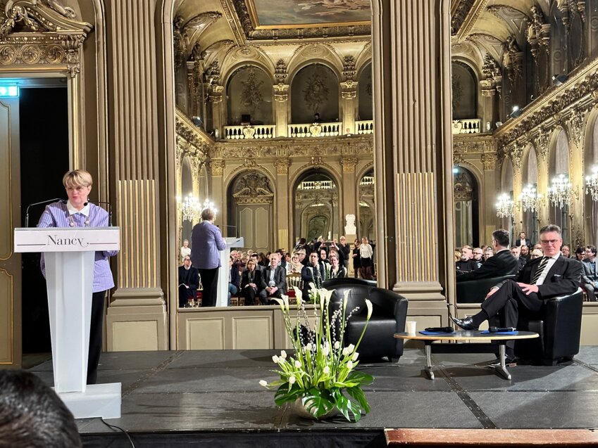La présidente de la CPME 54, Carole Chrisment, a affiché son volontarisme devant un auditoire fourni, lors de l’assemblée générale.  © CPME 54