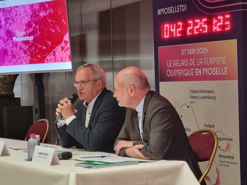 Le président du département, Patrick Weiten, et le préfet, Laurent Touvet, ont présenté la journée olympique du 27 juin. 