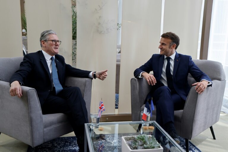 Le nouveau Premier ministre britannique Keir Starmer et le président français Emmanuel Macron mercredi 10 juillet 2024 au sommet de l'Otan à Washington © Ludovic MARIN
