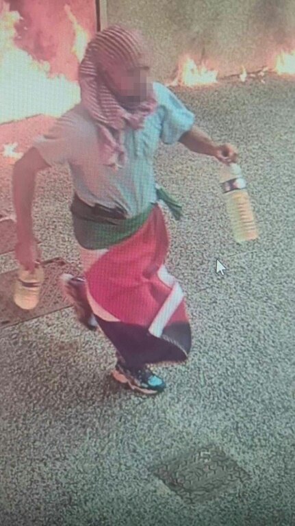 Image de caméra de vidéosurveillance  montrant le suspect de l'attaque contre la synagogue de la Grande-Motte (Hérault), le 24 août 2024 © -