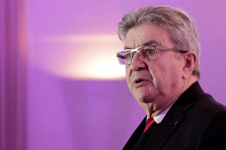 Jean-Luc Mélenchon, leader de la France insoumise, le 25 janvier 2025 à Villeneuve-Saint-Georges, près de Paris © STEPHANE DE SAKUTIN