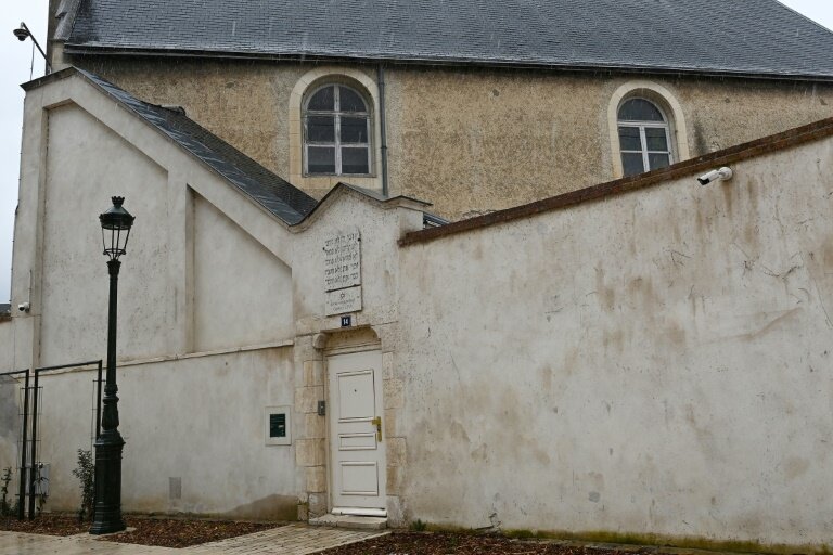 L'entrée de la synagogue d'Orléans, dans le Loiret, le 23 mars 2025 © JEAN-FRANCOIS MONIER