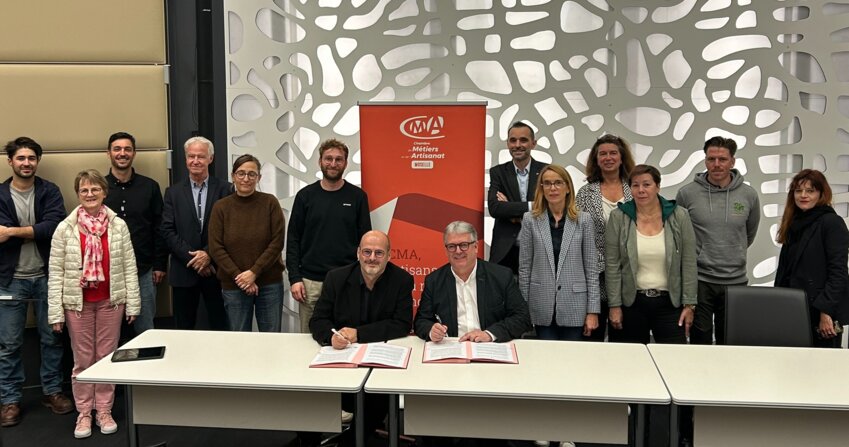 Lors de la signature du partenariat, en septembre dernier, entre la CMA de Moselle et Bliiida. @ CMA 57.