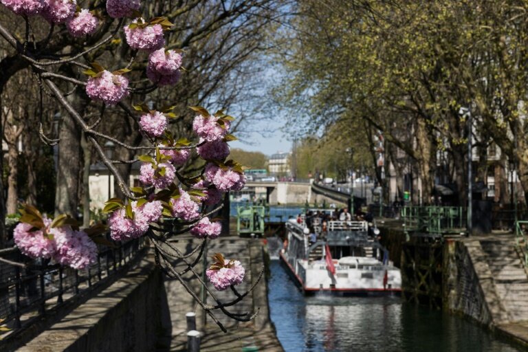 Le canal Saint-Martin, à Paris, le 6 avril 2025 © JOEL SAGET