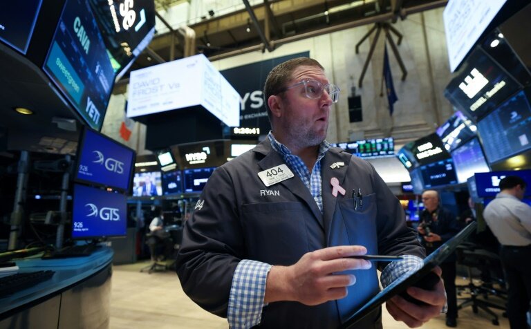 Un opérateur à la Bourse de New York le 14 avril 2025. © TIMOTHY A. CLARY