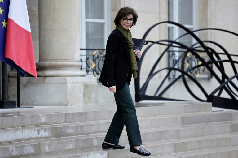 La ministre de la Culture Rachida Dati à la sortie de l'Elysée, le 21 avril 2025 à Paris © STEPHANE DE SAKUTIN