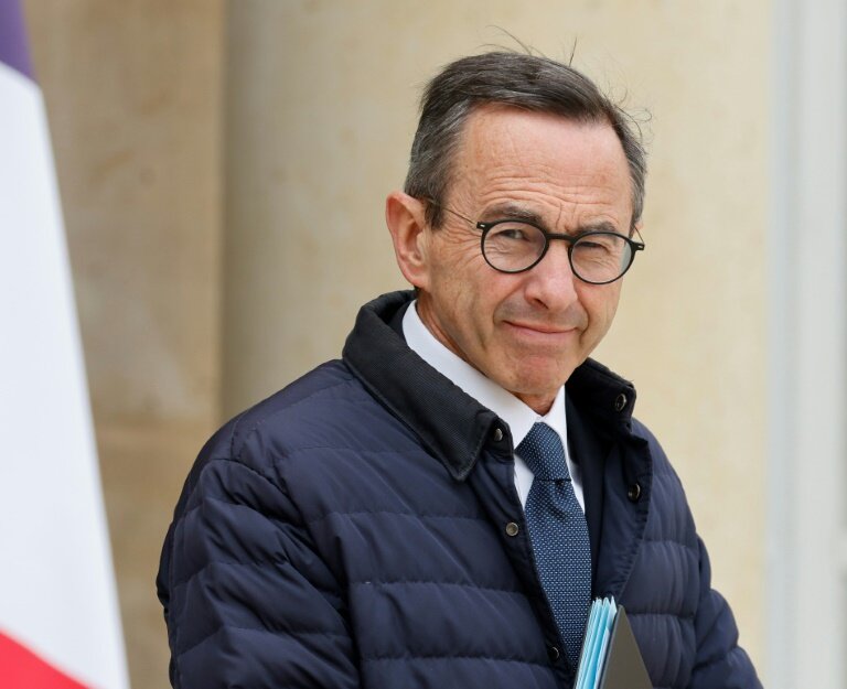 Le ministre de l'Intérieur Bruno Retailleau à la sortie de l'Elysée, le 7 mai 2025 à Paris © Ludovic MARIN