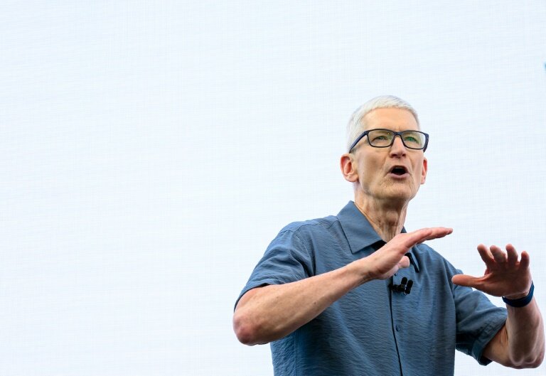 Le patron d'Apple Tim Cook, le 9 juin 2025 à Cupertino, en Californie © Josh Edelson