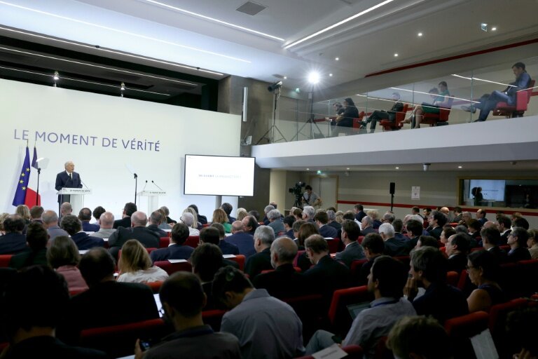Le Premier ministre François Bayrou dévoile les grandes lignes du budget 2026 de la France, à Paris le 15 juillet 2025 © Thomas SAMSON