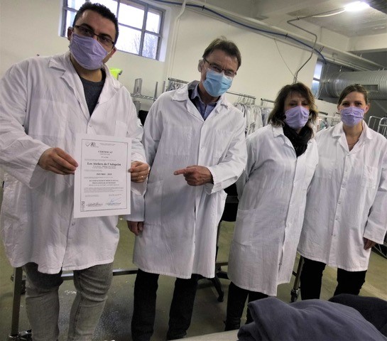 Les blanchisseries de l'Adapeim acquièrent la certification ISO 9001